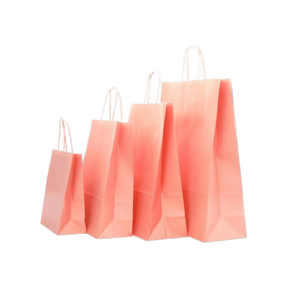 Papirnate vrećice s pletenom ručkom - APRICOT- 220x100x310mm